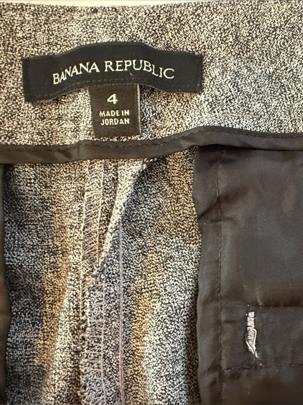 Banana Republic Gray Avery Textured Blazer with Black Trim